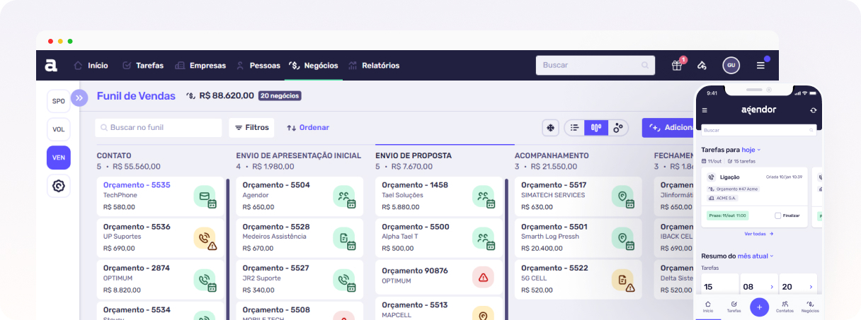 Agendor Chat — CRM integrado ao WhatsApp para vendas