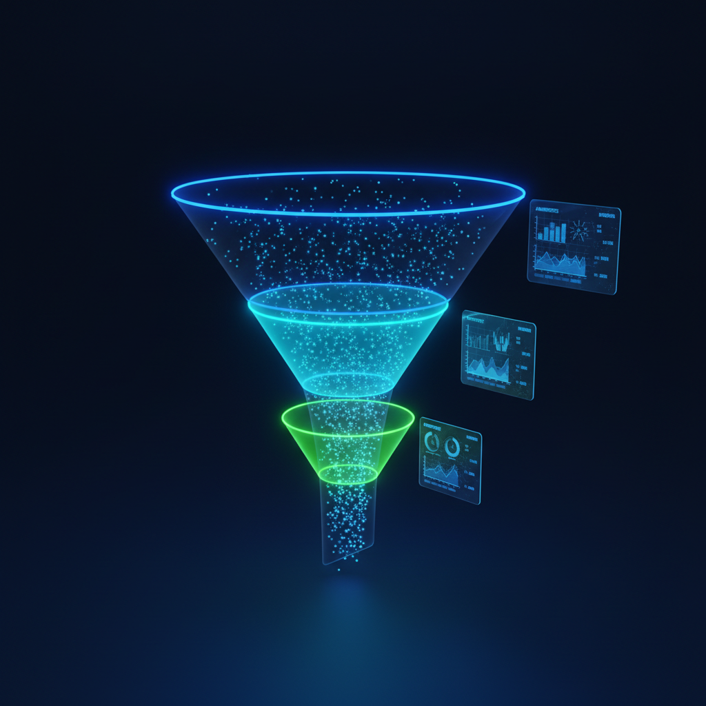 Funil mostrando como CTR impacta conversões